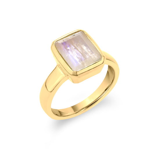 Anillo cuadrado mineral (elige color)