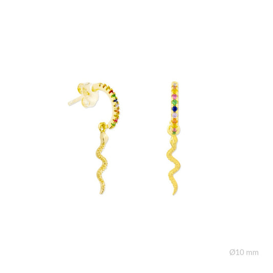 Pendientes arcoiris serpiente