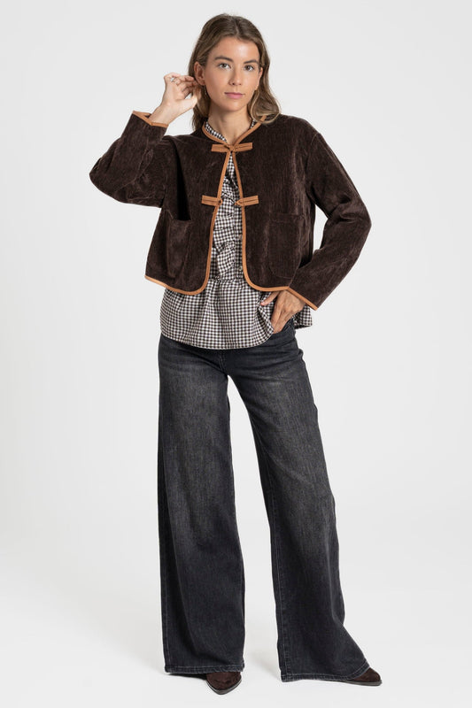Chaqueta de pana marrón