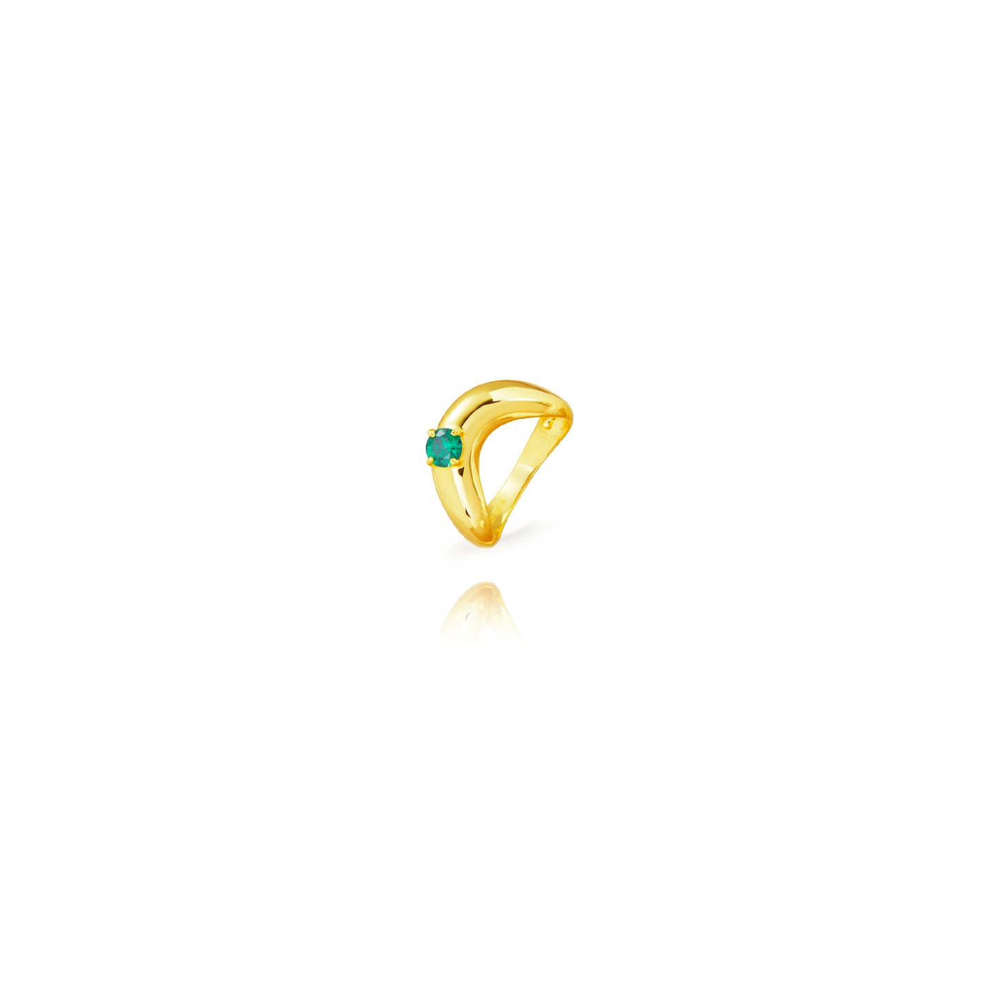 Anillo onda circonita