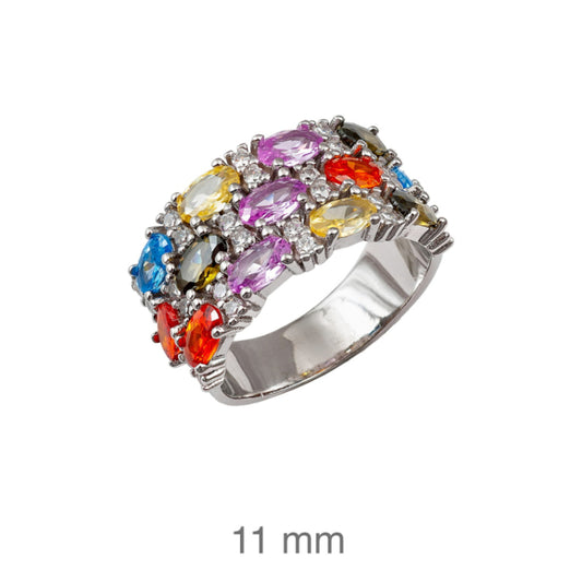 Anillo plata Anabela XL multicolors