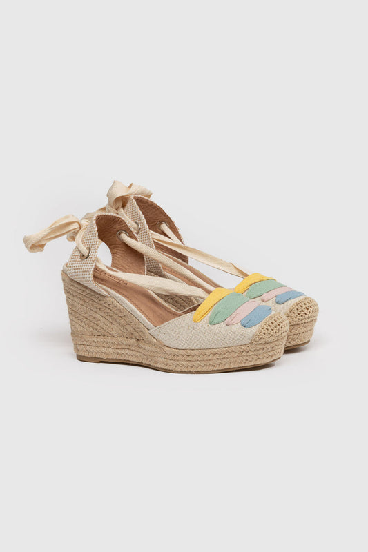 Sandalia cuña multicolor