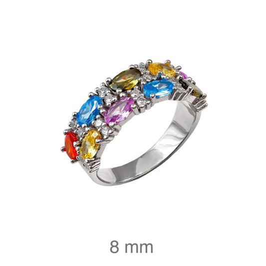 Anillo plata Anabela XL doble multi
